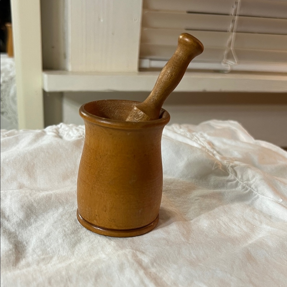 Wooden Mortar and Pestle
